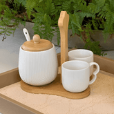 Conjunto Suporte, Xicara e Açucareiro Oasis 4 Peças - Ela Decora